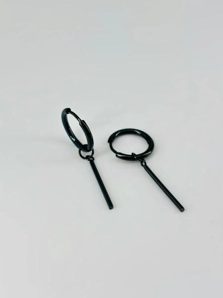 Siyah Çelik Erkek Küpe Çap (12 Mm) Kalınlık (2 Mm) - Ekp0029 ürün görseli 1
