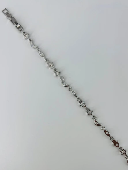 Rodyum Zirkon Taşlı Pirinç Bileklikler 17+2 Cm - Kbl0371 ürün görseli 1