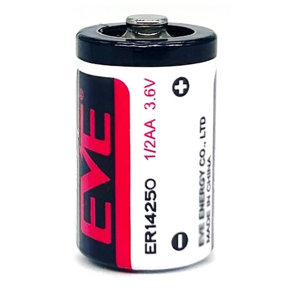Eve Er14250 1/2Aa Size 3.6V 1200 Mah Şarjsız Li-Socl2 Lithium Pil ürün görseli 1