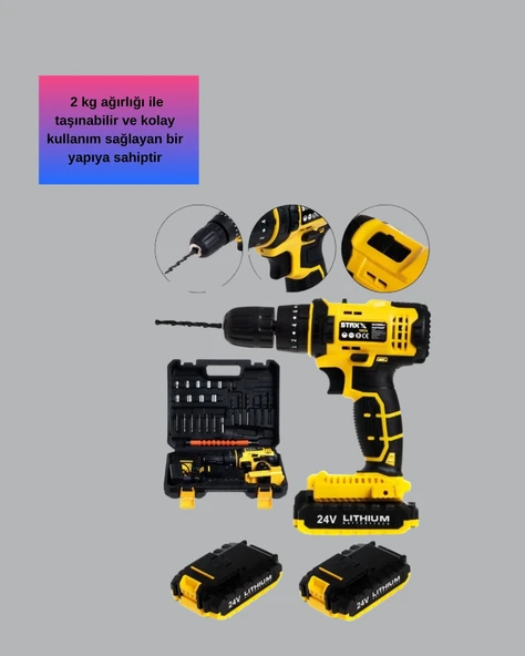 12V Akülü Matkap –Ergonomik Yüksek Performanslı - Resim 4