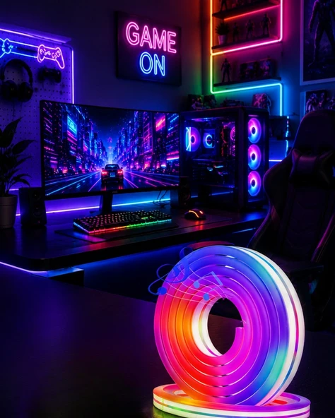 Uygulama Kontrollü Rgb Neon Led Şerit Işık 16 Milyon Renk Destekli ürün görseli 1