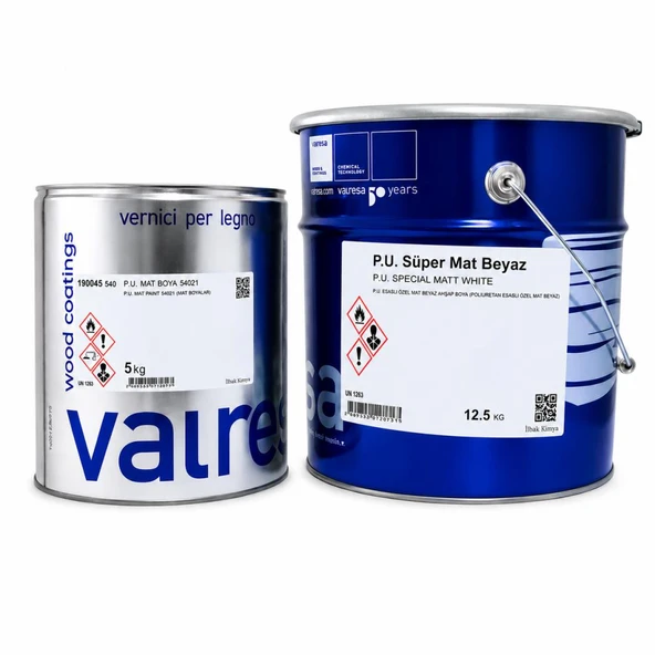 Valresa Poliüretan Süper Mat Beyaz Boya 12.5 Kg+5 Kg ürün görseli 1