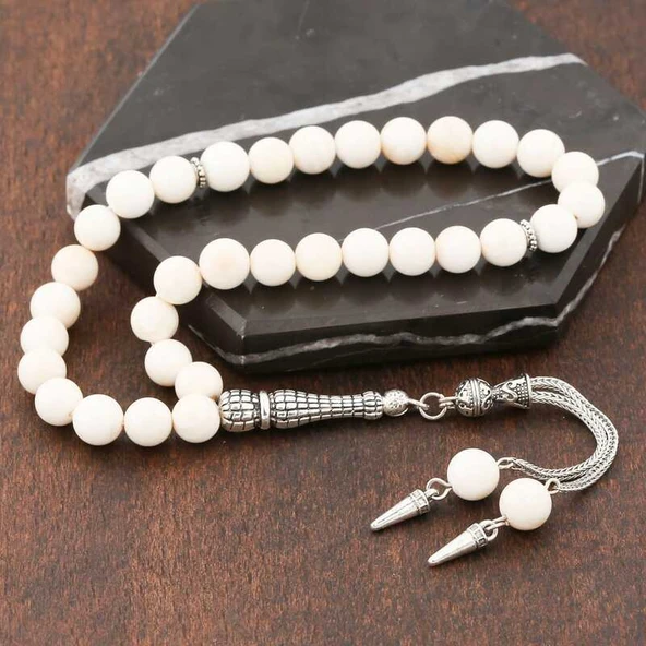 ​Doğaltaş Metal Püsküllü Taşlı Tesbih - Resim 2