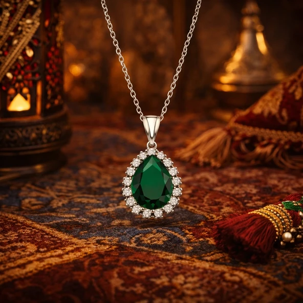 Gümüş Hürrem Sultan Bayan Kolye - Resim 2