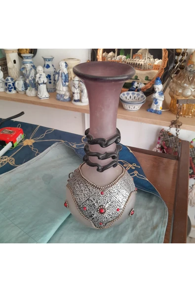 hatıralar El Yapımı Antika Cam Vazo - Resim 2