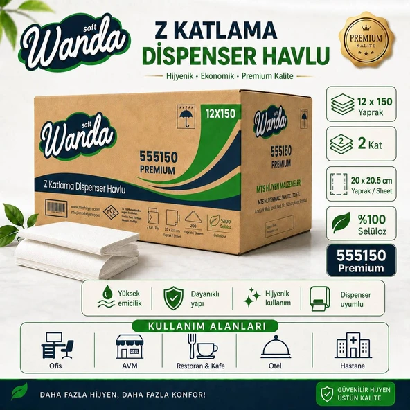 WANDA SOFT Z-Katlama Havlu Kağıdı 21X21 ürün görseli 1