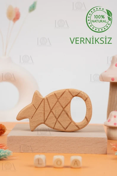 LANDOFACCESSORY Ahşap Diş Kaşıyıcı - Diş Rahatlatıcı - Natural Verniksiz Diş Kaşıyıcı ürün görseli 1