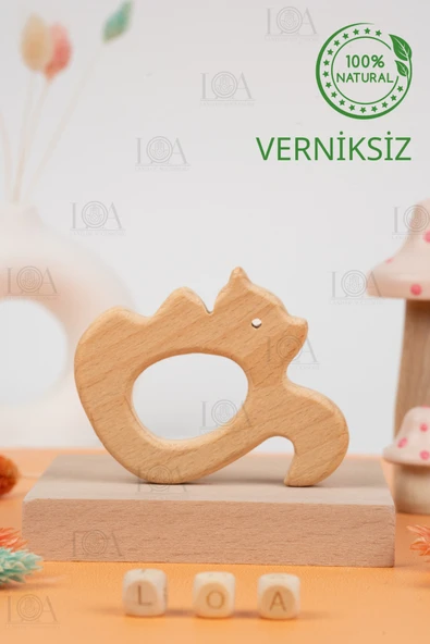 LANDOFACCESSORY Ahşap Diş Kaşıyıcı - Diş Rahatlatıcı - Natural Verniksiz Diş Kaşıyıcı ürün görseli 1