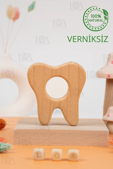 LANDOFACCESSORY Ahşap Diş Kaşıyıcı - Diş Rahatlatıcı - Natural Verniksiz Diş Kaşıyıcı ürün görseli 1