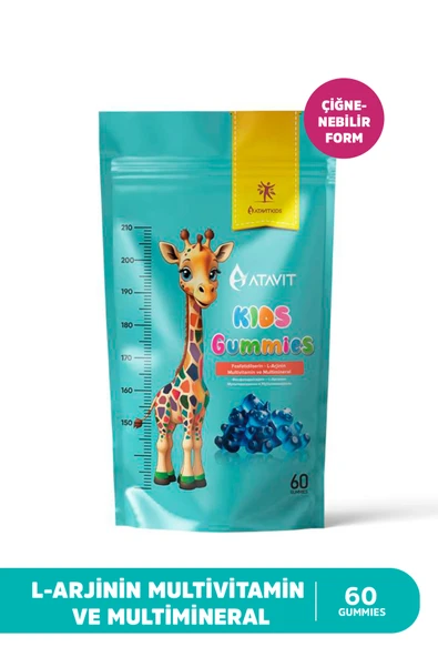 Atavit L-Arjinin Multivitamin ve Multiminaral Gummies Kids 60 Adet ürün görseli 1