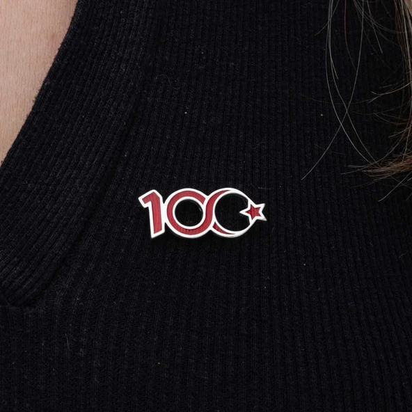 Gümüş Ay Yıldız 100.Yıl Rozet ürün görseli 1