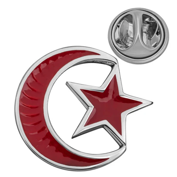 Gümüş Ay Yıldız Rozet ürün görseli 1