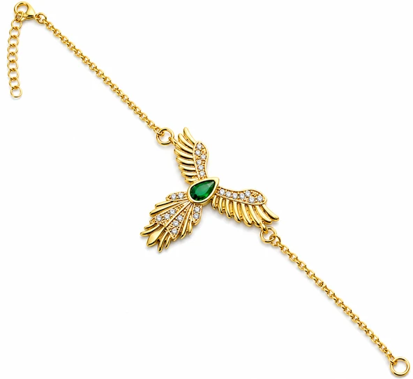 Gümüş Anka Kuşu Figürlü Gold Kadın Bileklik ürün görseli 1