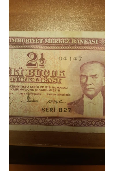 Vintage 5. Emisyon 4. Tertip 2,5 Tl - Resim 3