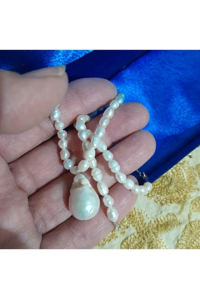 hatıralar Gerçek Barok İnci Kolye - Resim 3