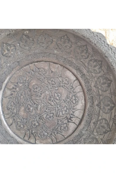 hatıralar Antika Osmanlı Bakır Tabak - Resim 3