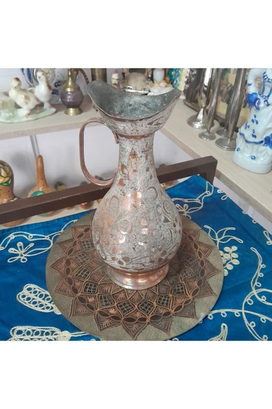 hatıralar Antika Bakır Sürahi ve Tepsi ürün görseli 1
