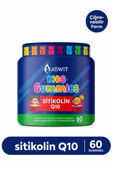 Atavit Kids Sitikolin Q10 60 Gummies ürün görseli 1
