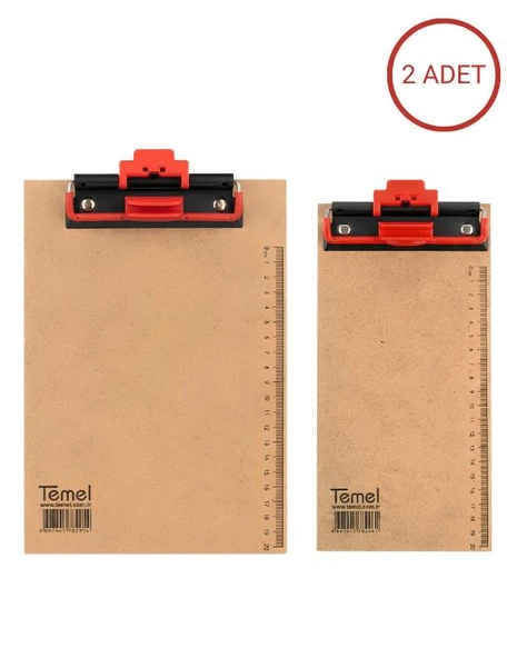 Temel A5 ve 1/3 A4 Ahşap Sekreterlik Otomatik Mekanizmalı Kalem Tutma Aparatlı 2li Set ürün görseli 1