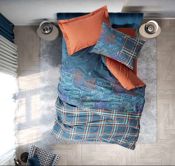 Cotton Box Genç Odası Tek Kişilik Nevresim Takımı Pleds Tarçın ürün görseli 1