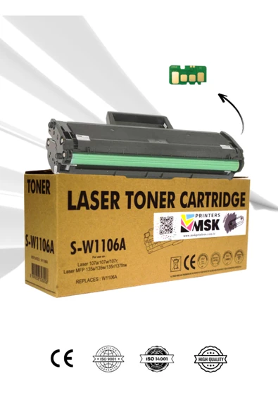 msk printers Hp Laser 107W Uyumlu Siyah Toner ürün görseli 1