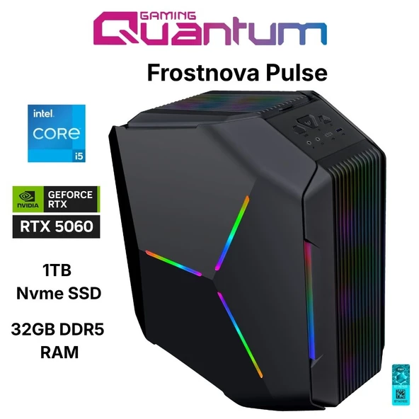 Quantum Gaming Frostnova Pulse i5-14400F 32GB DDR5 1TB NVMe RTX5060 8GB Masaüstü Oyun Bilgisayarı ürün görseli 1