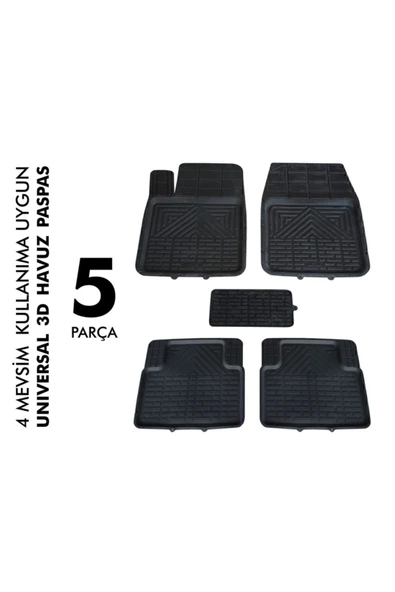 MSK Renault Clio 4 Havuz Paspas 3d 5 Prç. Siyah (13-19) ürün görseli 1