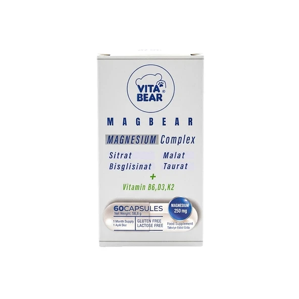 Vita Bear Magbear Magnesium Complex 60 Kapsül Takviye Edici Gıda ürün görseli 1