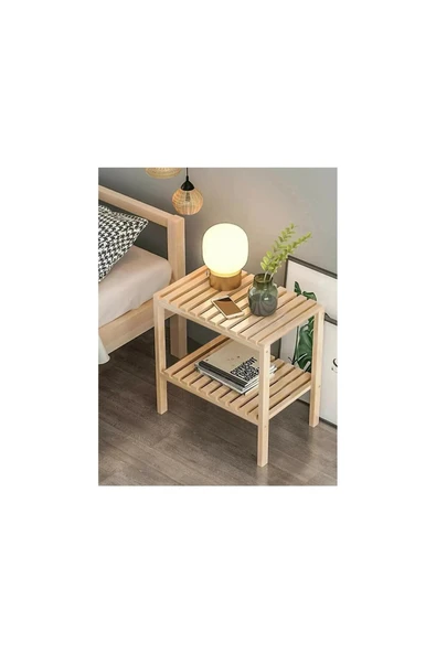 AHŞAP CRAFT DOĞAL AHŞAP KOMODİN ürün görseli 1