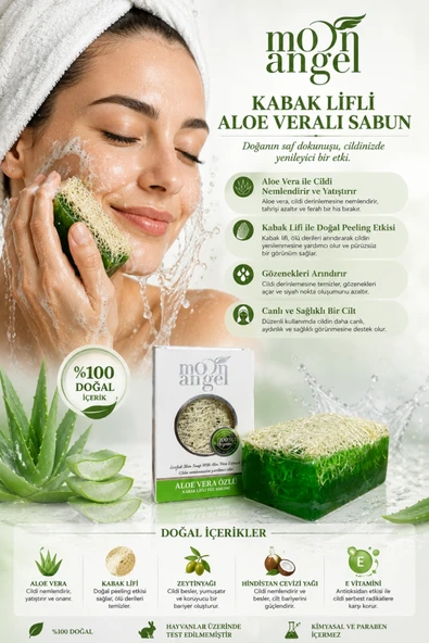Kabak Lifli Sabun Aloe Vera Özlü Ferahlatıcı ve Rahatlatıcı Cilt Bakım Sabunu ürün görseli 1
