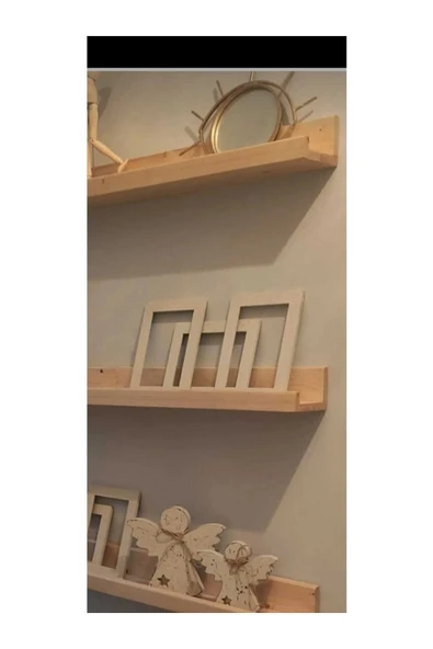 AHŞAP CRAFT Ahşap Dekoratif 100 cm Çerçeve Ve Aksesuar Rafı (TEK RAF) ürün görseli 1