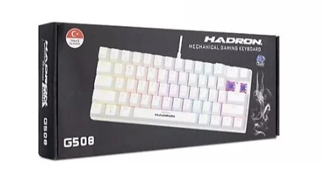 Q HADRON G508B MEKANIK GAMING MINI KLAVYE BLUE SWITCH RGB-BEYAZ ürün görseli 1