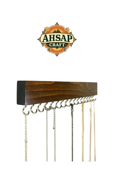 AHŞAP CRAFT Ahşap Kolyelik/Mücevher Düzenleyici (13 Kanca) ürün görseli 1