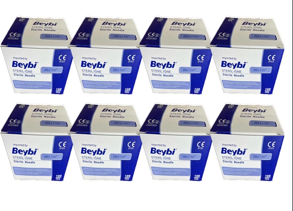 Beybi 22 G X 11/4" Steril Siyah Iğne Uç 100 Adet 8 Kutu ürün görseli 1
