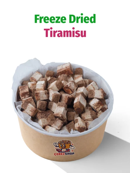 Freeze Dried Tiramisu – Kurutulmuş Çıtır Tiramisu Küpleri, Kahveli Kakaolu Atıştırmalık ürün görseli 1
