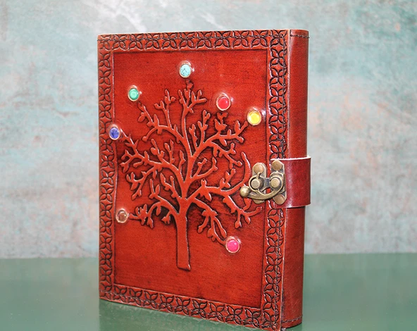 Taşlı Deri Defter ürün görseli 1
