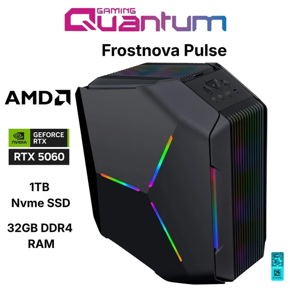 Quantum Gaming Frostnova Pulse Ryzen 7 5700X 32GB DDR4 1TB NVMe RTX5060 8GB Gaming Desktop ürün görseli 1