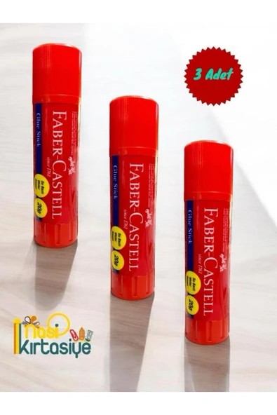 3 Adet Stick Yapıştırıcı 20'şer gr Orta Boy Katı Stick Yapıştırıcı Su Bazlı Stick ürün görseli 1