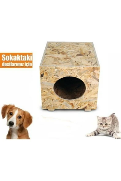 AHŞAP CRAFT OSB Ahşap Kedi Evi ürün görseli 1