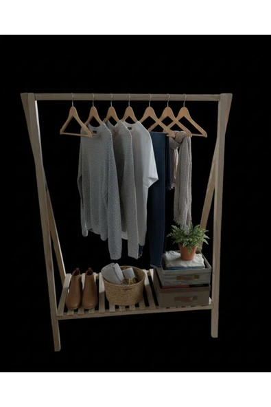 AHŞAP CRAFT Konfeksiyon Elbise Askılık - Resim 3