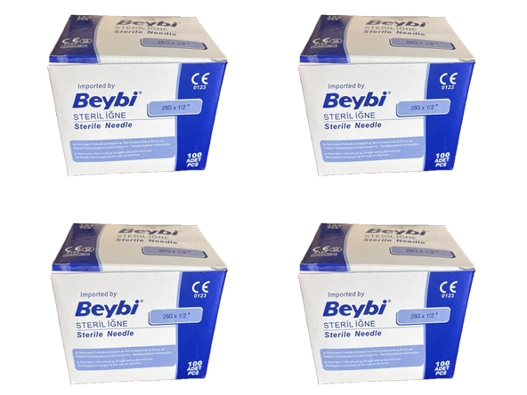 Beybi Steril Kahve Rengi Iğne Ucu 26gx1/2" 100 Adet 4 Kutu ürün görseli 1