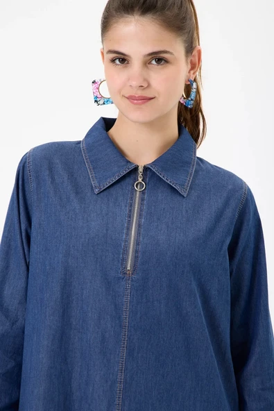 invee Kot Elbise NAVY 7162 - Resim 5