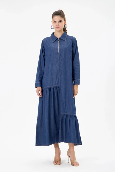 invee Kot Elbise NAVY 7162 - Resim 3