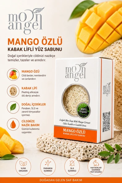 Kabak Lifli Sabun Mango Özlü Nemlendirici ve Besleyici Cilt Bakım Sabunu ürün görseli 1