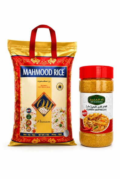 Mahmood Rice Basmati Pirinç 4 Kg + Zad AlKhaleej Acılı Köri Baharatı Avantaj Paketi ürün görseli 1