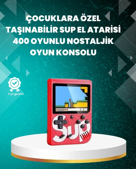 TV Çıkışlı Mini Retro El Konsolu 400 Oyunlu ürün görseli 1