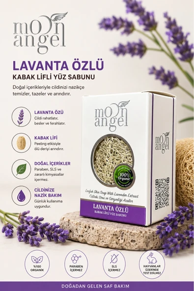 Kabak Lifli Sabun Lavanta Özlü Ferahlatıcı ve Arındırıcı Cilt Bakım Sabunu ürün görseli 1