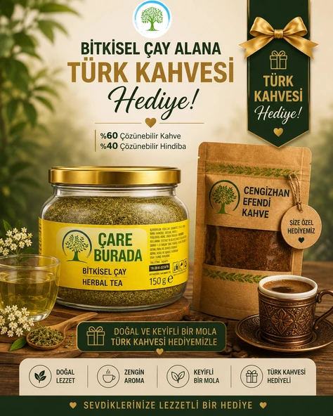 ÇareBurada Bitkisel Çay 150 g | Formunu Korumaya Destek Bitkisel Çay + TÜRK KAHVESİ HEDİYE ürün görseli 1