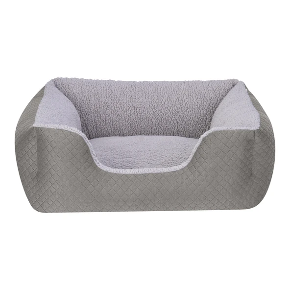Pet Comfort Echo Kedi ve Köpek Yatağı Gri/Gri Peluş S 60x50cm ürün görseli 1