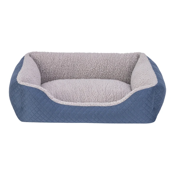 Pet Comfort Bravo Duo Kedi ve Köpek Yatağı Mavi/Gri Peluş S 55x45cm ürün görseli 1